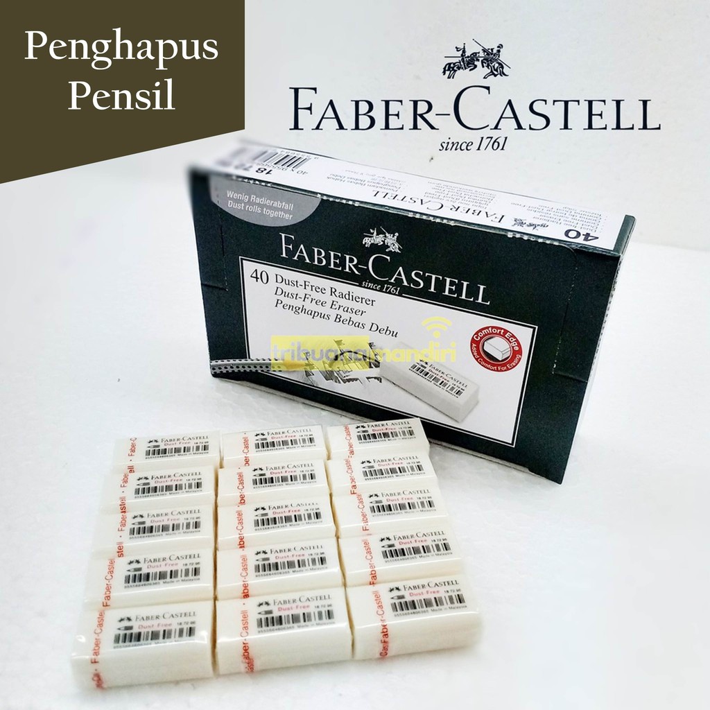

PENGHAPUS FABER-CASTELL DUST FREE / PENGHAPUS PENSIL ~ PUTIH
