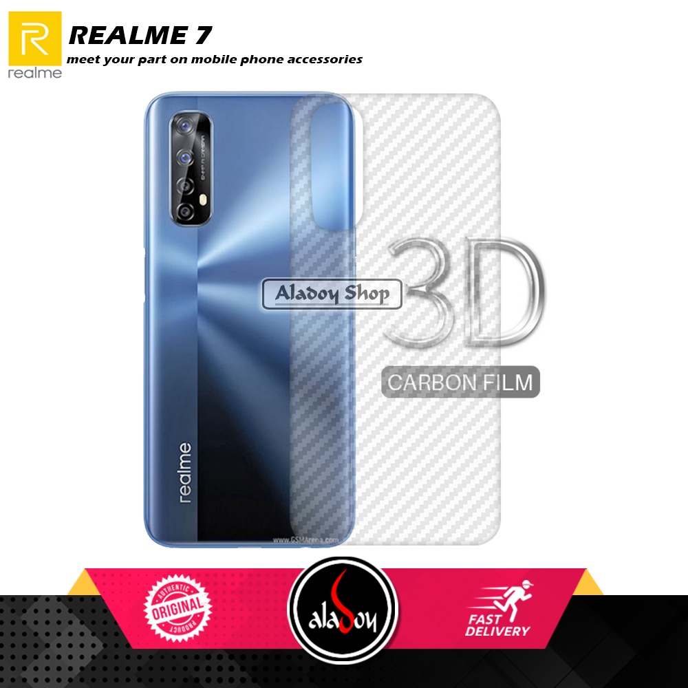 Case REALME 7 Armor Fushion Transparent Casing + Tempered Glass Full Layar dan Skin Carbon