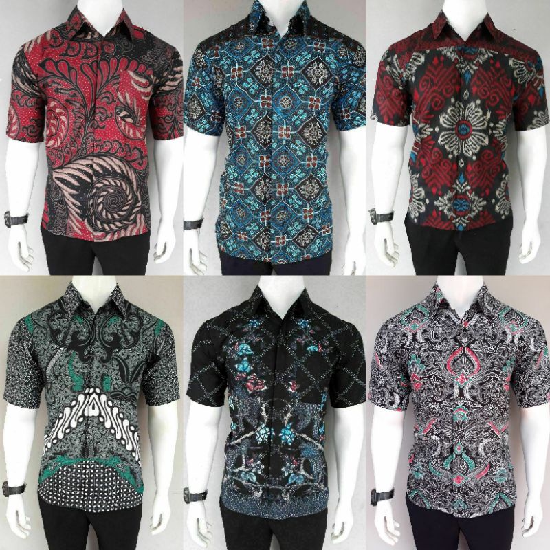 Hem Batik Pria Pendek Lawasan Sogan/Pari Sulur/Parang Black/Merak Papua Ori by Batiek Solo DC270927