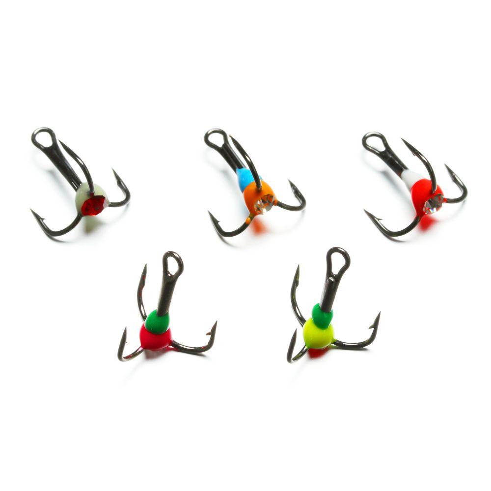 Kait Pancing Es AUGUSTINA Fishing Tackle Outdoor Musim Dingin Umpan Tenggelam Baja Karbon Tinggi8# 10# 12# 14# Pengait Trebles