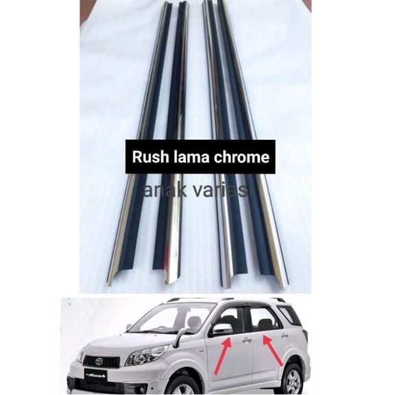 Pelipit Kaca Luar Toyota Rush Terios Lama Weather strip Pelipit Kaca Chrome