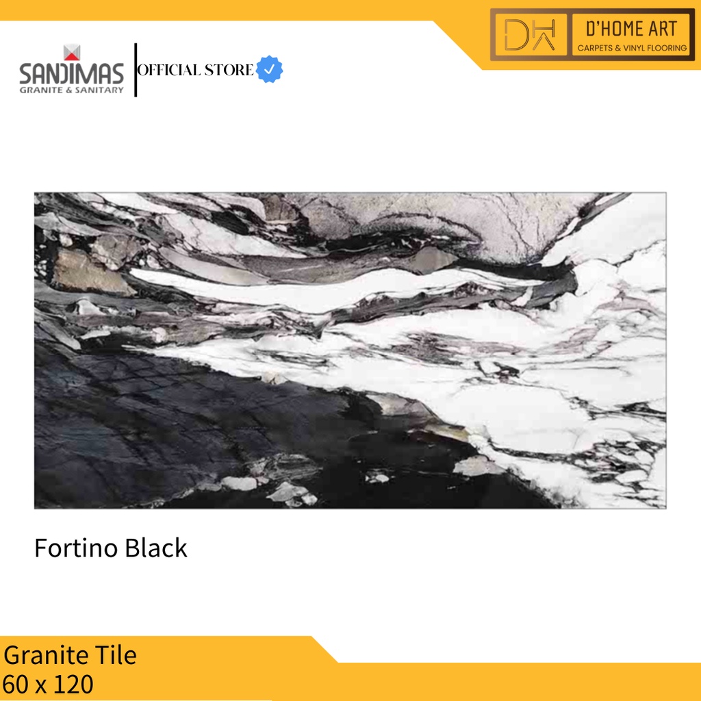 GRANIT DINDING - GRANIT LANTAI SANDIMAS FORTINO BLACK 60 X 120CM