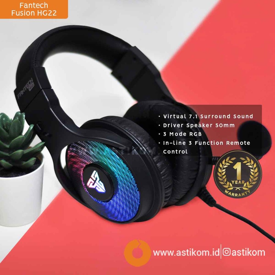 Headset Gaming Fantech FUSION HG22 7.1 Surround Sound | By Astikom