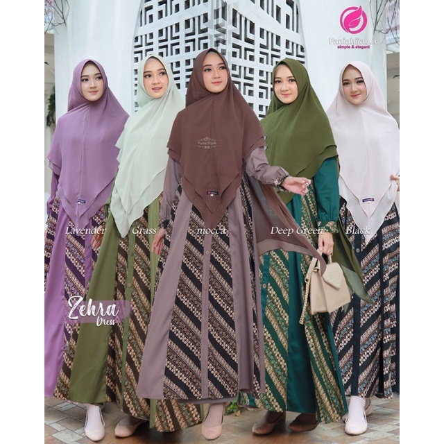 Gamis/Dress Busui Syari Motif Batik Bahan Toyobo Zehra By Fania