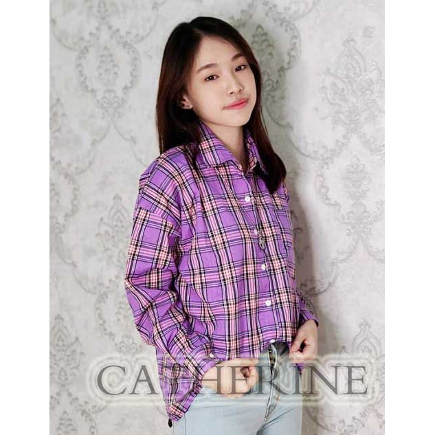 CATHERINE-KEM BASIC KAWAI / KEMEJA WANITA / FASHION KOREA/KEMEJA TERMURAH