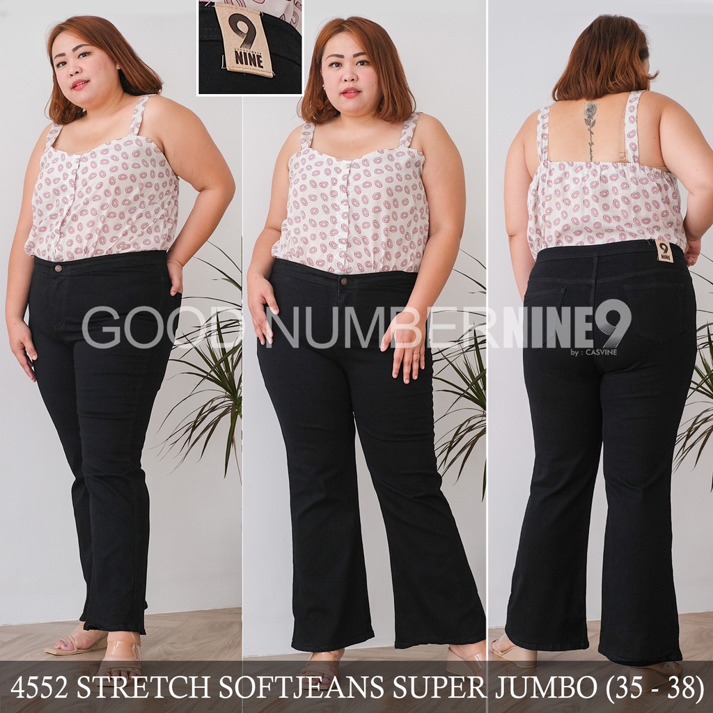 Celana Jeans Highwaist Super Jumbo Hitam n Darkblue 4552