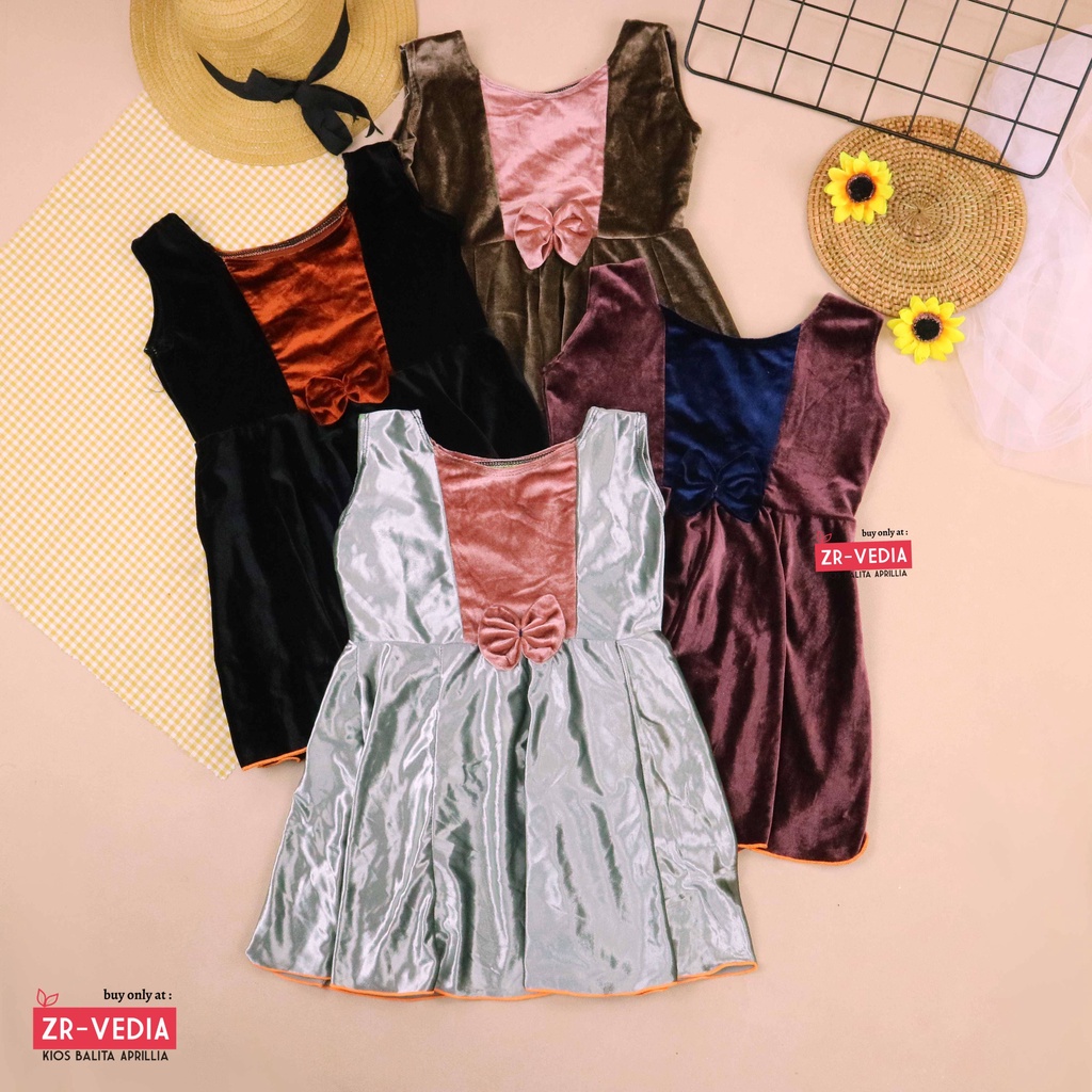 Dress Clairine uk 2-3 Tahun / Baju Anak Perempuan Murah Dres Bunga Yukensi Adem Pakaian Pesta Gaun