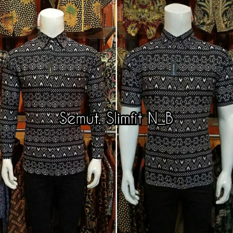 MUR-41 LASEM KEMEJA BATIK PRIA SLIMFIT KEMEJA BATIK LENGAN PANJANG BATIK SLIM FIT