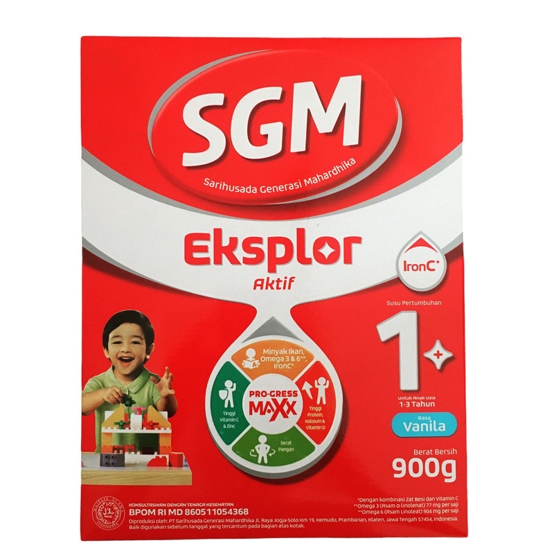 SGM Eksplor Aktif 1+ Pro-GressMaxx Vanilla | Madu Susu Pertumbuhan 900 gr