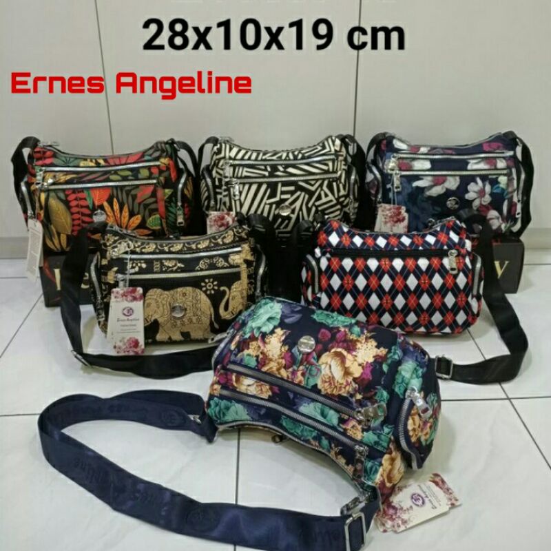 Original Tas Selempang Ernes Angeline Import KOREA Tebal Anti Air Terbaru Best Seller