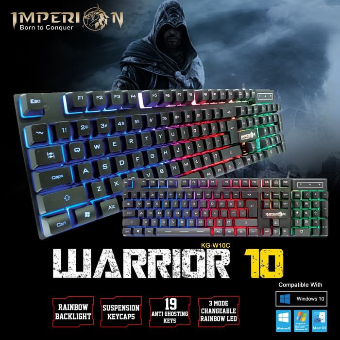 Keyboard Gaming Imperion Warrior 10 KG-W10C BACKLIT RAINBOW FULL SIZE