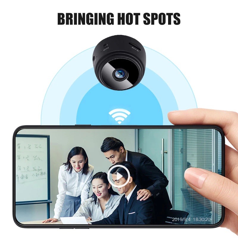 A9 CCTV 1080P Full HD Plus Night Vision WIFI IP Camera Build in Battery ANTI SABOTASE tetap merekam saat listrik Padam A9 Mini camera 1080P ip camera Night Version Micro Voice Wireless Recorder Mini Camcorders Video Surveillance camera wifi Camera WIFI