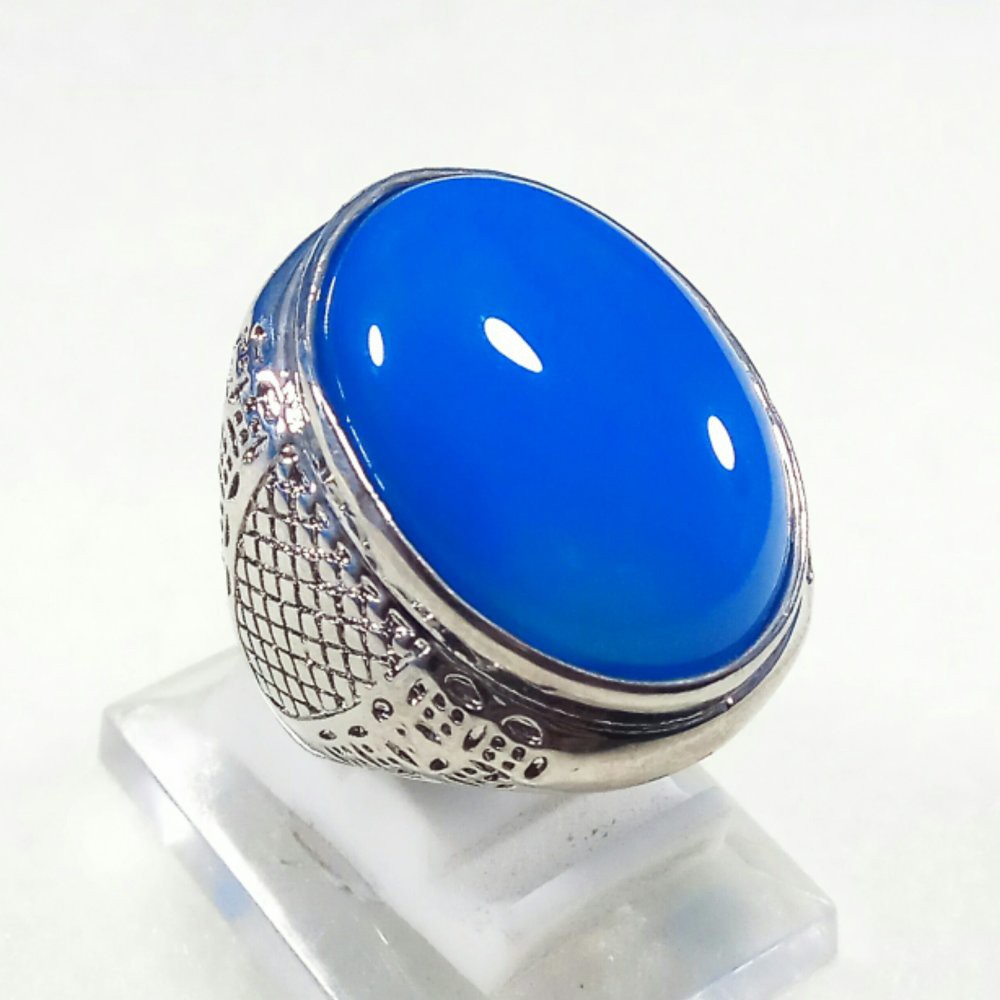 NATURAL CINCIN BATU AKIK BIRU SPIRTUS BIG SIZE