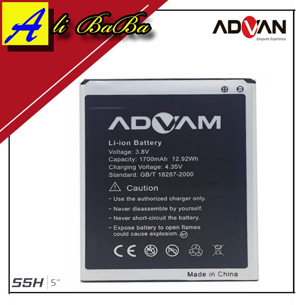 Batre ADVAN ALL TYPE S5H BP-S5 S5L BP-S5K Batre ADVAN ORINAL 99% BATRE ADVAN BATTERY