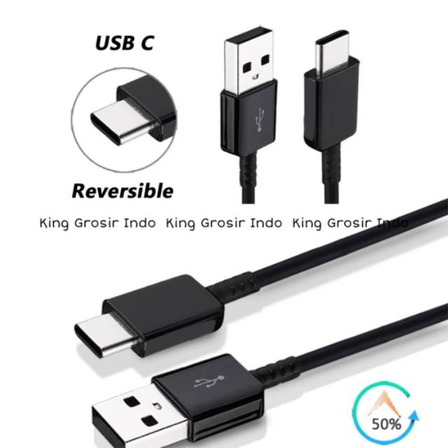 Kabel Data Usb Samsung Fast Charging Original 100% Type C S8 S9 A8 Plus S10 Note8 Note9 C9 Pro Cable