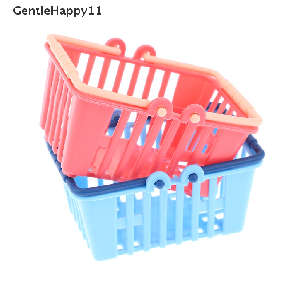 Gentlehappy Keranjang Belanja Mainan Anak Mini Supermarket Shopping Hand Basket Model Rumah Boneka