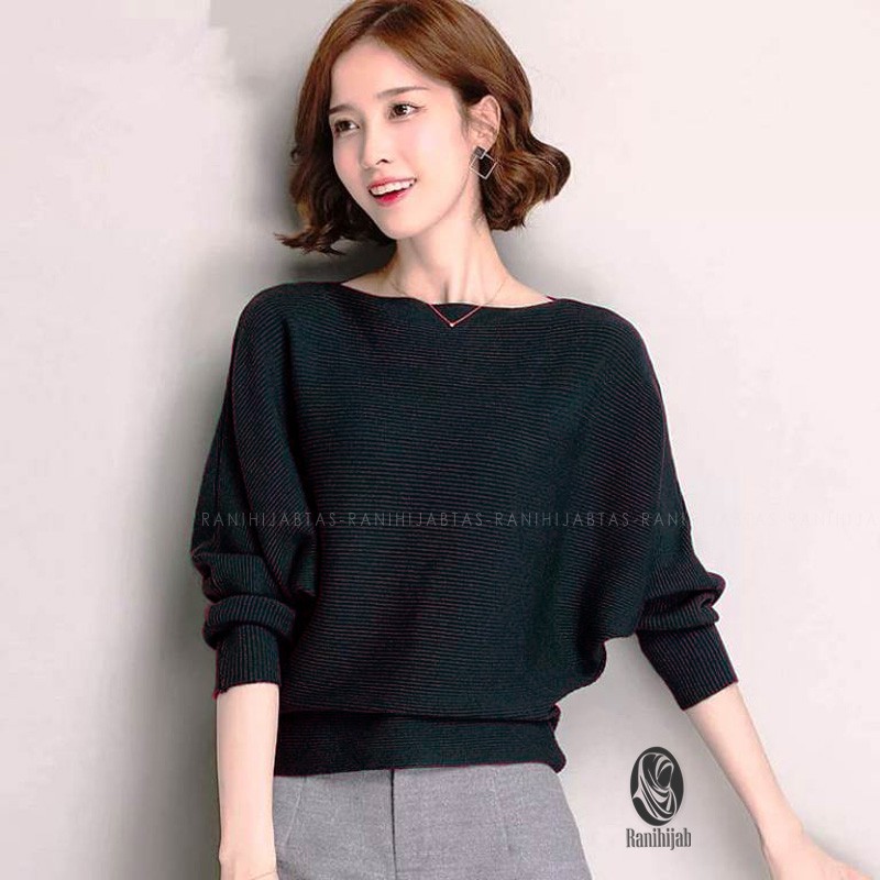 SWEATER BATWING KALONG PREMIUM OVERSIZE SWEATER OVERSIZE WANITA KOREANSTYLE TERMURAH RH