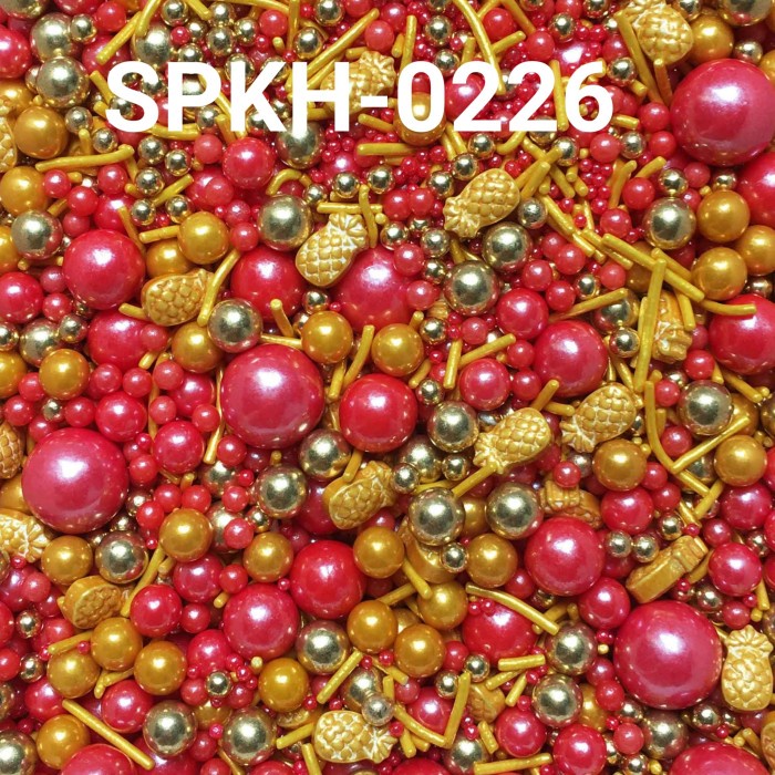 

SPKH-0226 SPRINKLES SPRINKLE SPRINKEL 500GR MUTIARA NANAS MERAH EMAS BERKUALITAS TINGGI