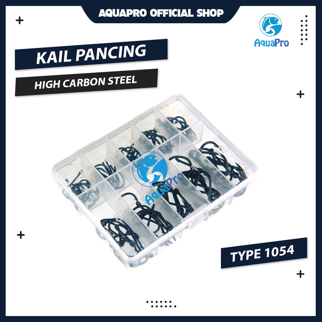 Paket Kail Pancing 1054 Fishing Hook Ten Division No 3-12 Set Mata Kail Pancing Bahan Baja Karbon Dan Stainless Steel