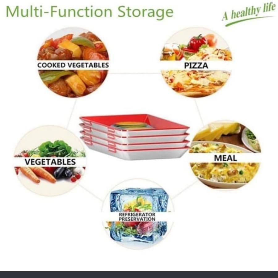 Tempat Simpan Makanan dengan Wrapping Makanan - Food Tray Silicone storage Reusable Multifungsi