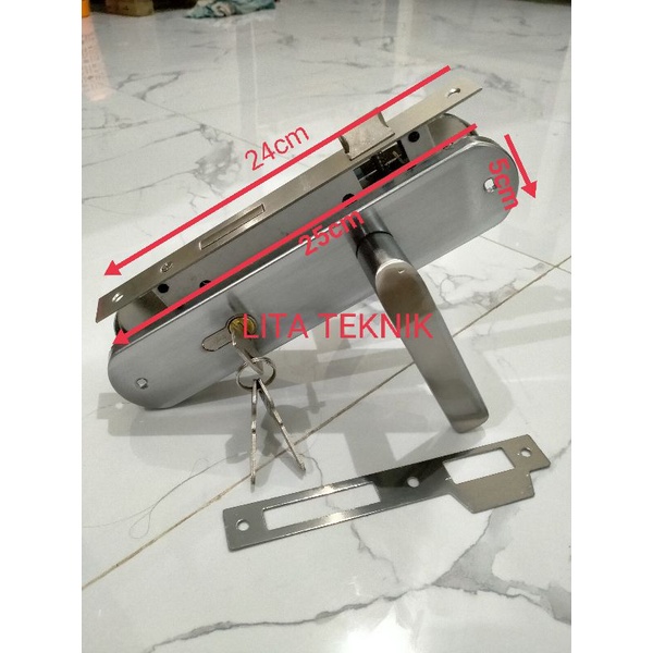 kunci pintu besar 25cm handle pintu komplit full set gagang pintu tebal