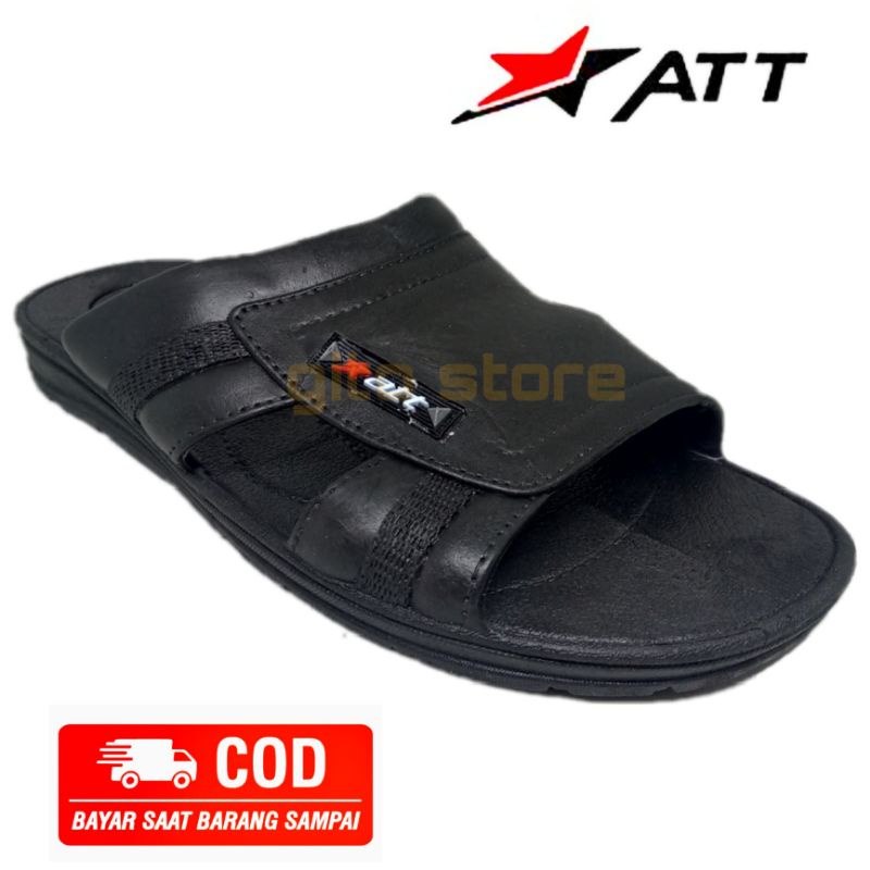 SANDAL KARET PRIA ATT HITAM MURAH BERKUALITAS