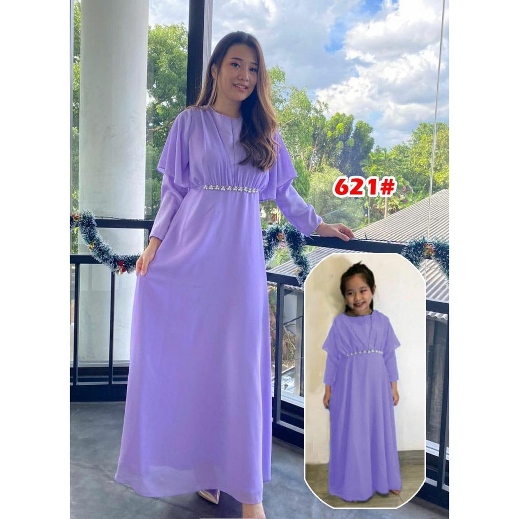 COUPLE muslim 621# perempuan fashion /dress COUPLE ibu dan anak perempuan