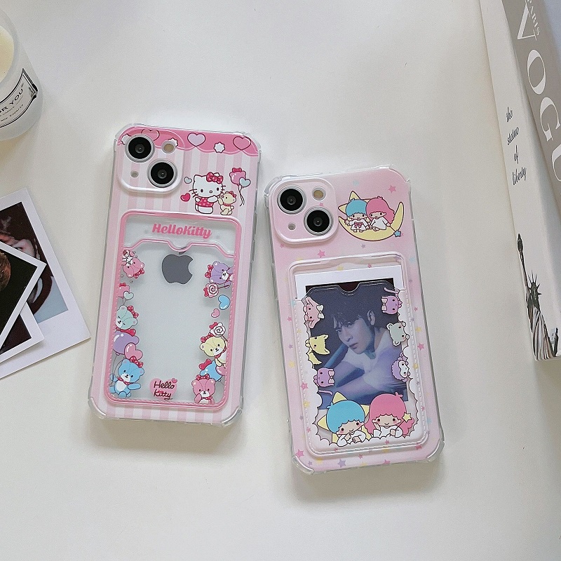 Soft Case Transparan Motif Kartun hellokitty Untuk iPhone 12 13 Pro MAX 11 X XR XS MAX 7 8 Plus