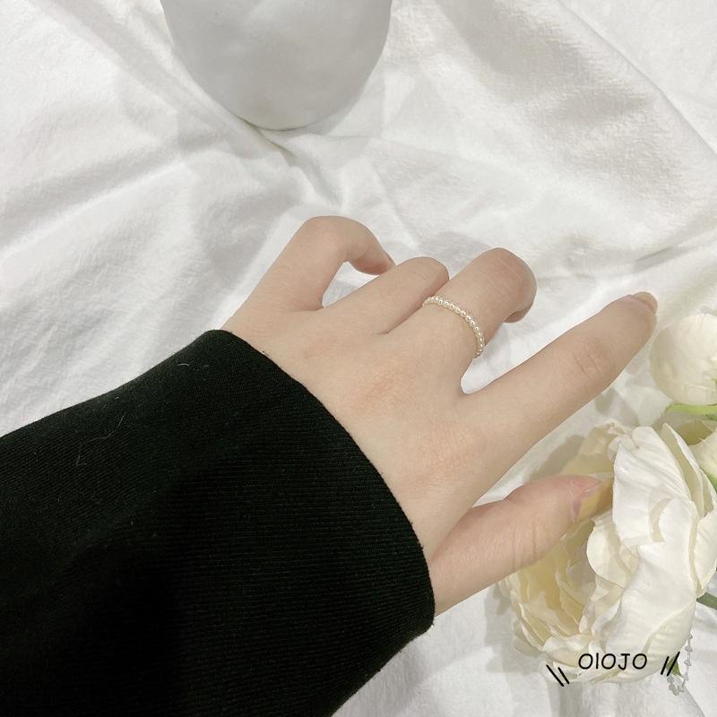 Cincin Jari Telunjuk Manik-Manik Mutiara Gaya Perancis Romantis Untuk Pelajar ol2