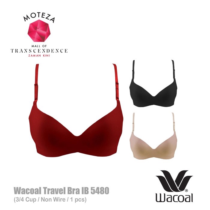 Wacoal Mood Travel Bra - IB 5480 - 3/4 Cup - Non Wire (Tanpa Kawat)