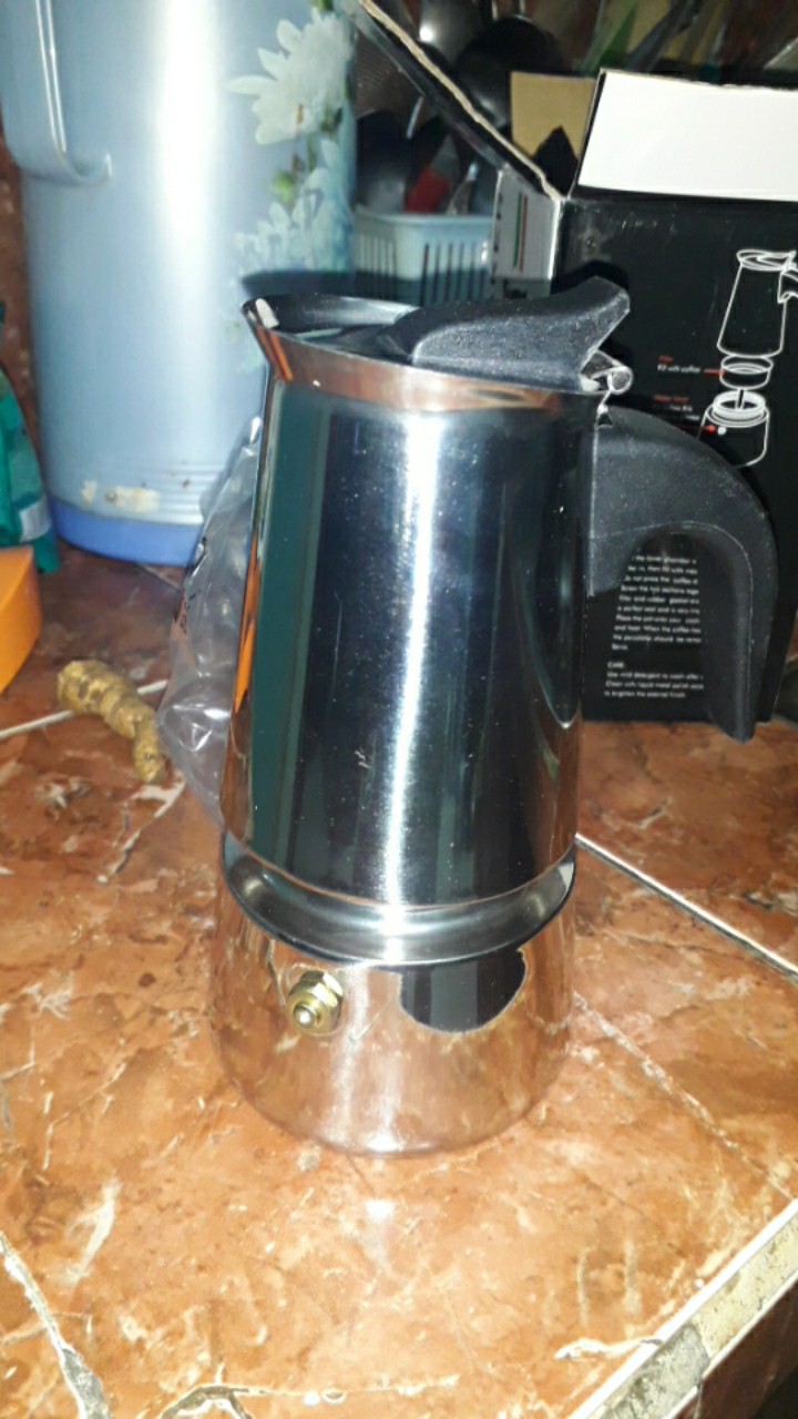 Onetwocups Espresso Coffee Maker Moka Pot Teko Stovetop Filter Stainless Steel - Silver