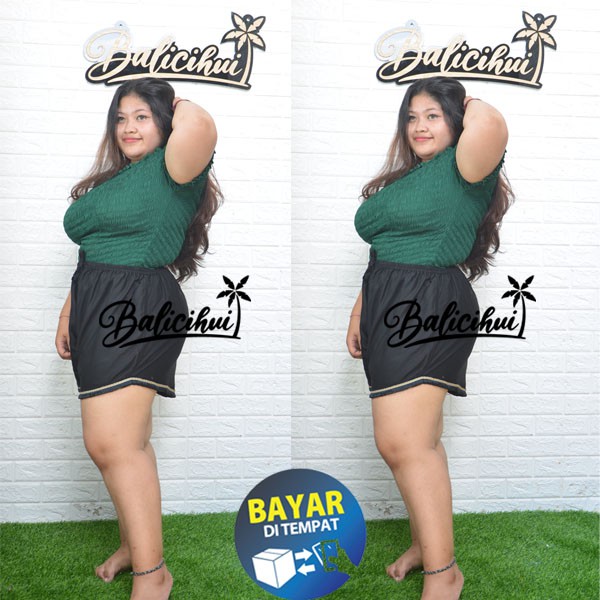 Balicihui Celana Pendek Rumbai Jumbo Celana Pendek Wanita Celana Kasual Plus Size Big Size