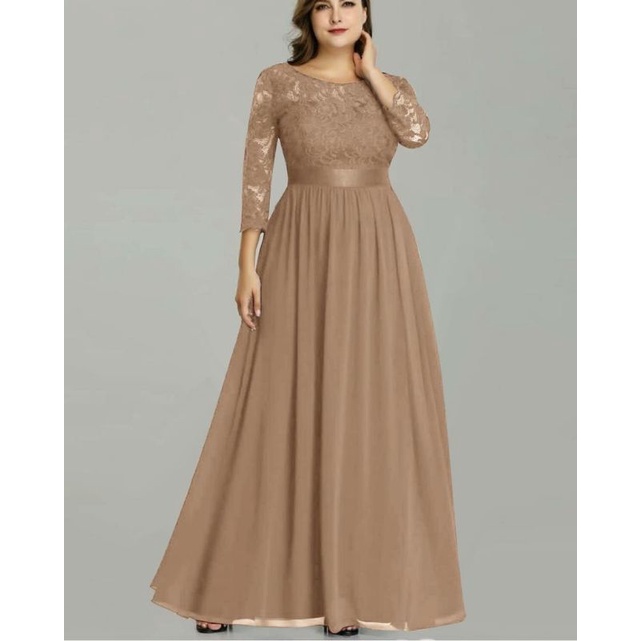 BAJU DRESS GAMIS PESTA FULL BRUKAT TILE MUTIARA IMPORT PREMIUM S M XL XXL JUMBO KONDANGAN NIKAHAN SE