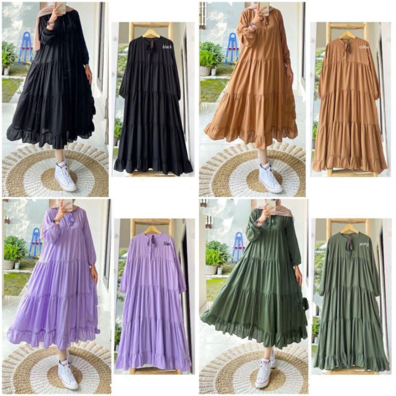 Safina Midi Dress |Homey Dress | Long Dress Rayon