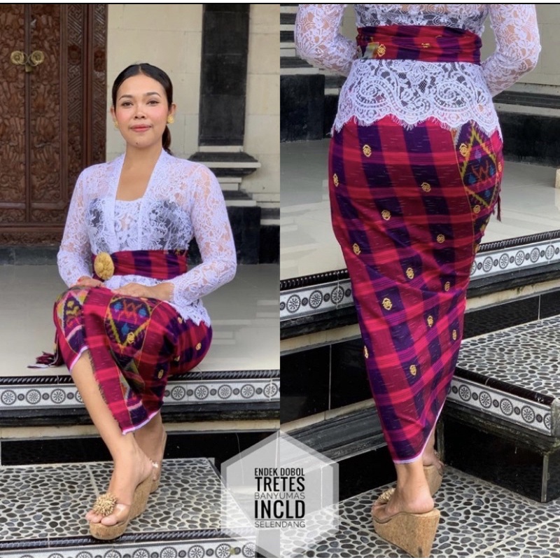 Endek Lasem Dobol Tretes Set Selendang