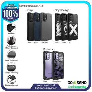 Ringke Samsung Galaxy A72 Fusion X Onyx Softcase Anti Crack Military Drop Hyrbrid Tough Armor