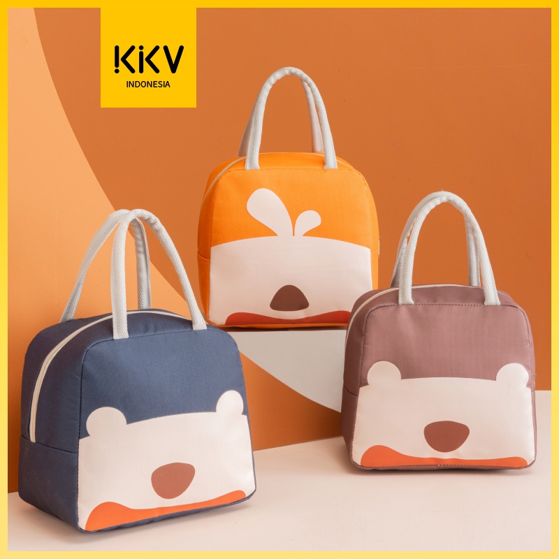 PROMO TERLARIS KKV - 40000KM Lunch Bag Tas Bekal Makanan Thermal Tahan Panas Dingin Blue / Brown /