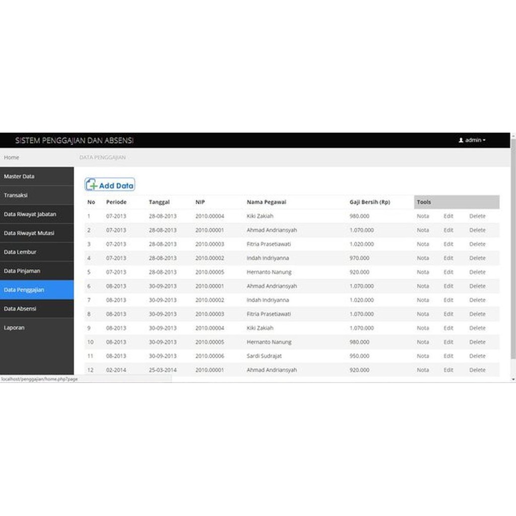 Program Penggajian Dan Absensi Karyawan Berbasis Web Php Mysql Shopee Indonesia