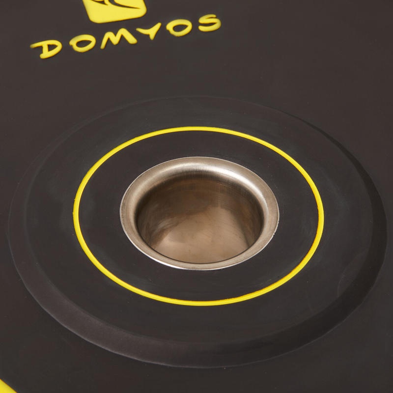 DOMYOS Piringan Bumper Disc 15 KG Binaraga Cross Training