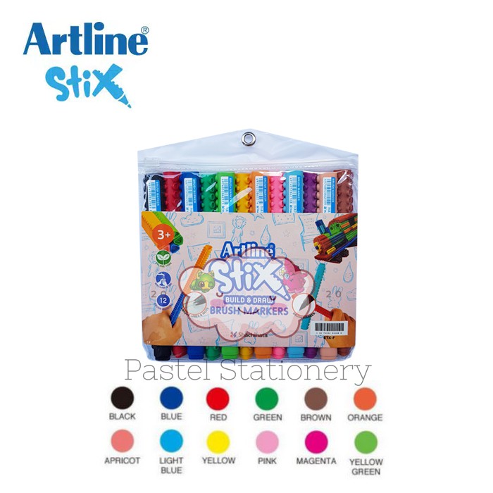 

Artline Stix Brush Marker Set 12 - Brush Pen Artline Stix