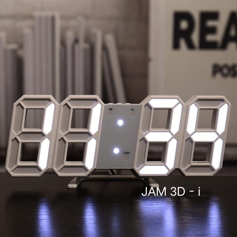 Jam Dinding Digital LED 3D Gaya Modern Untuk Dekorasi Ruang TamuJam Digital LED Full Angka 3D Unik Untuk Dekorasi Meja Dinding Ruang Tamu-JAM 3D - i