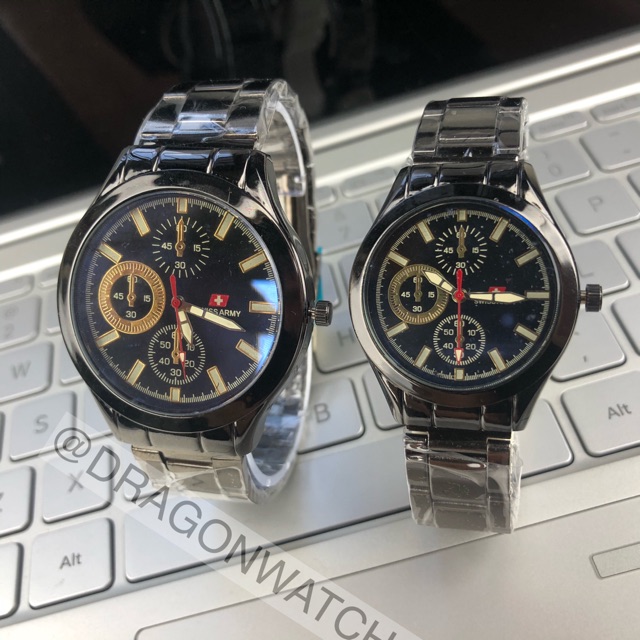 ［Ready Stock］Jam tangan rantai sport couple pria wanita ready 2warna s1075