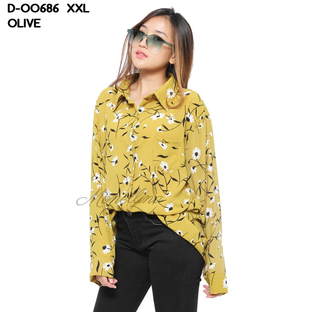 Monellina Fashion Baju  Blouse Monalisa  XXXL Jumbo Lengan 