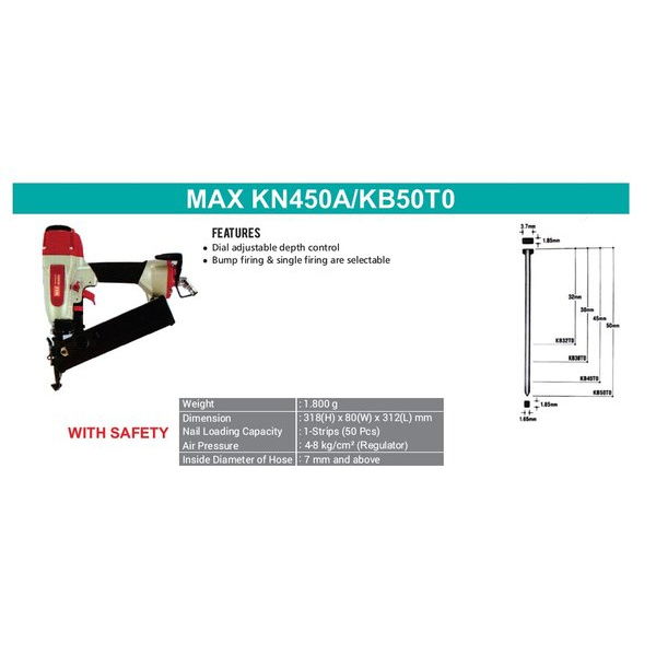 

Air Nailer MAX KN450A - KB50T0