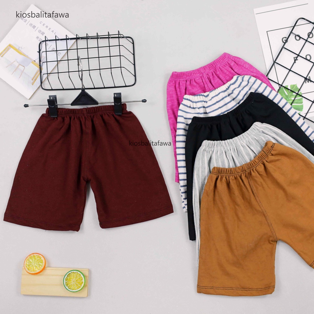 (IMPORT) Celana Short Knit uk 4-10 Tahun / Pendek Polos Dalaman Cotton Good Quality Anak Perempuan Pants Ketat Babycinnamon