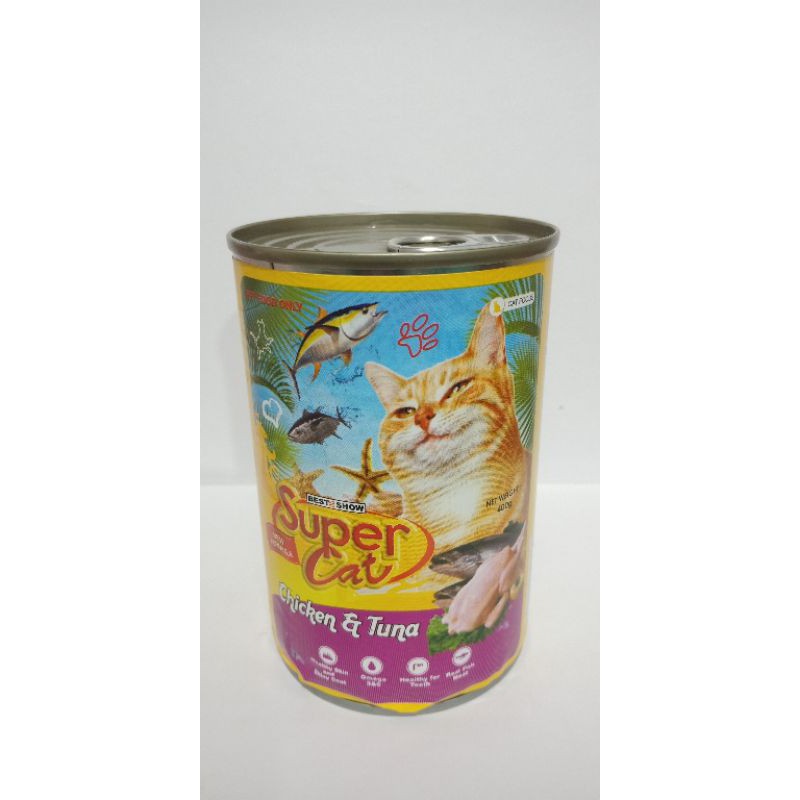 SuperCat Adult Chicken Tuna/Tuna Beef Turkey/Tuna Chicken Vegetable/Ocean Fish 400gr| super cat