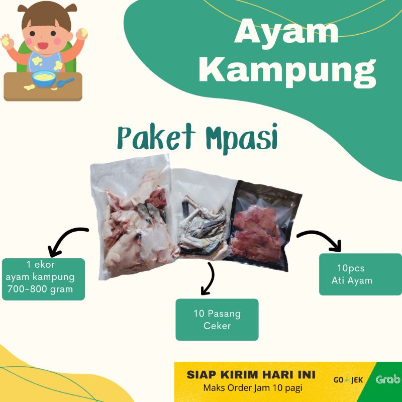 

PROMO Paket MPASI ayam kampung ceker ati/ hati ayam