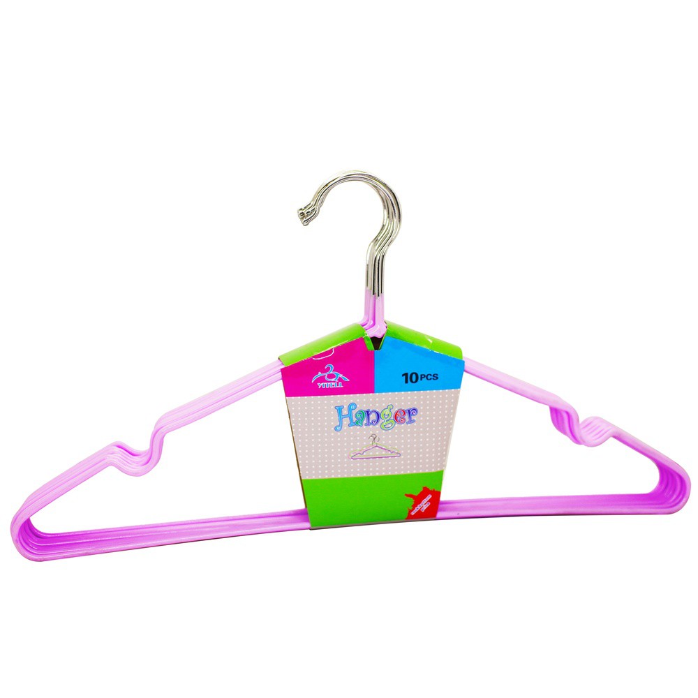 Hanger anti Selip Stainless Steel 10 pcs Warna Random / Gantungan Baju