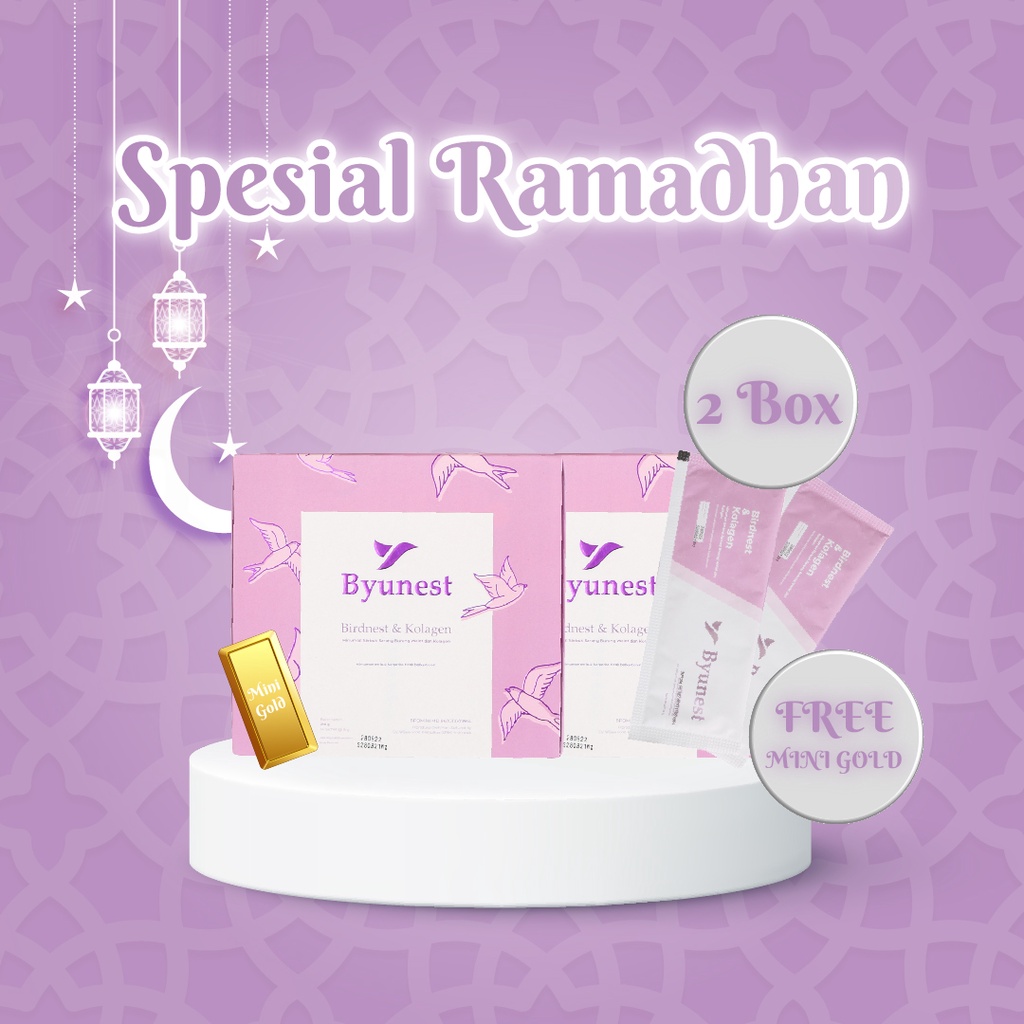 BIRDNEST COLLAGEN DRINK BY BYUNEST 2 BOX + FREE GIFT MINI GOLD Gratis Ongkir Kulit Sehat Bersih Cera