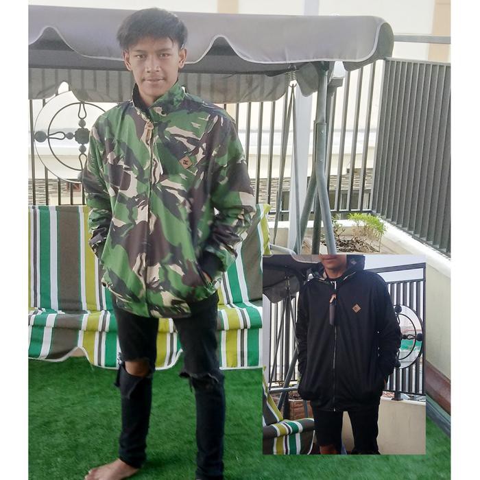 Hoodie JAKET PRIA DC BOLAK BALIK ARMY TNI HITAM MURAH